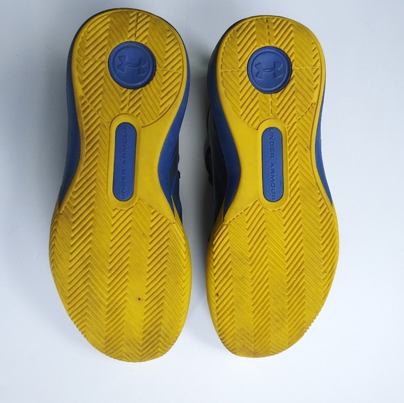 Under Armour Lockdown 3 Sneakers SZ 7 Blue & Gold - Picture 3 of 6